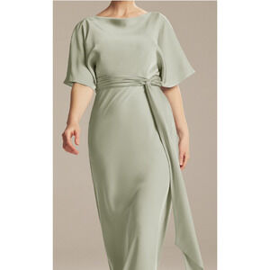 AW BRIDAL 4 S sage green Romula mother of bride mermaid midi dress NEW B141